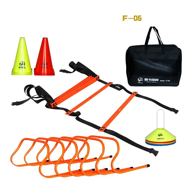 15 Feet Agility Training Set with Speed Agility Ladder Soccer Football Sport Equipment and Rungs
