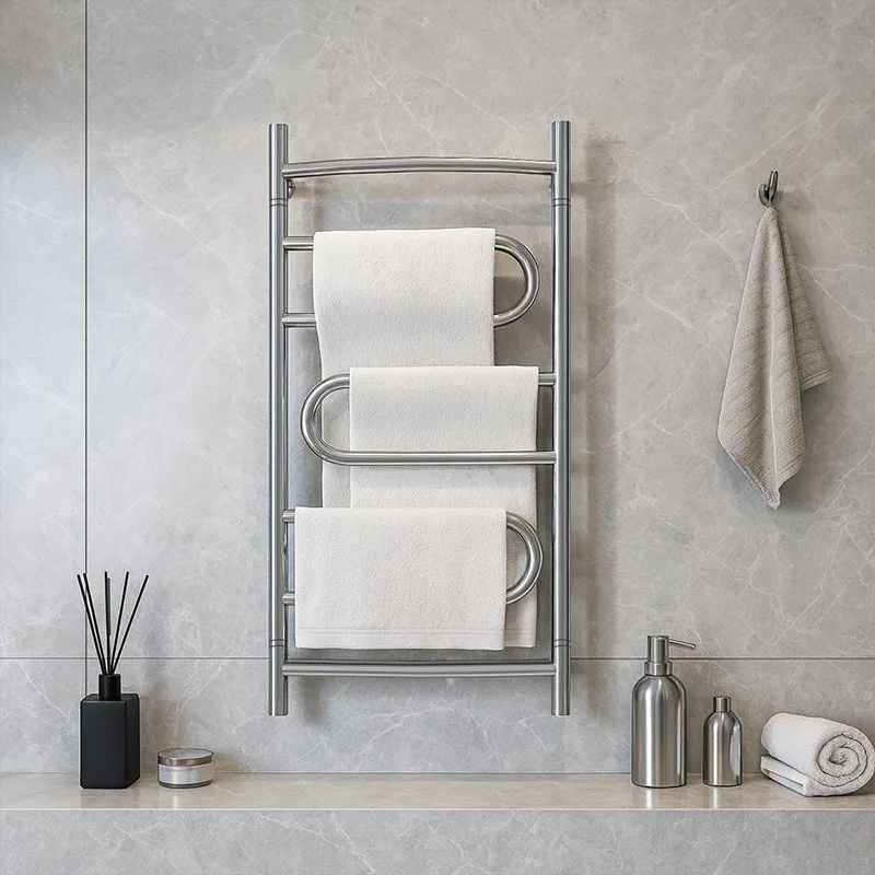 Electric Bath Towel Rack Stainless Steel Household Multi-layer Rotatable Waterproof Towel Warmer Heating Bathroom Fixture