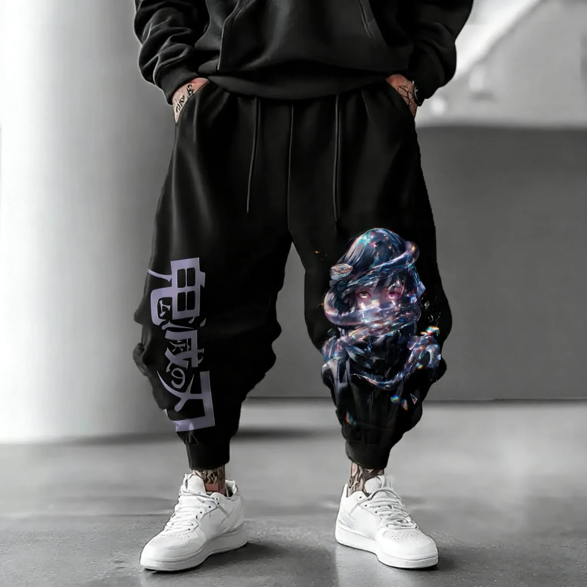 

Demon Slayer Unisex Spring/summer Cotton Sweatpants 2026 New Anime Print Street Hip Hop Oversized Casual Loose Taped Pants