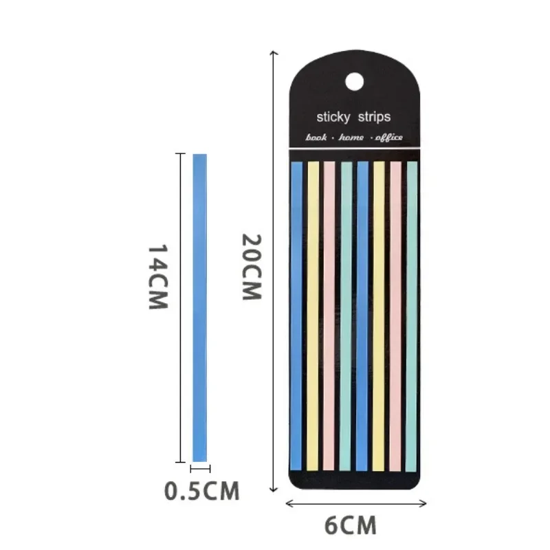 160 шт. в упаковке, стикеры для заметок, Яркие тонкие длинные полоски, индексные Стикеры, флуоресцентные цветные прозрачные клейкие закладки макарон