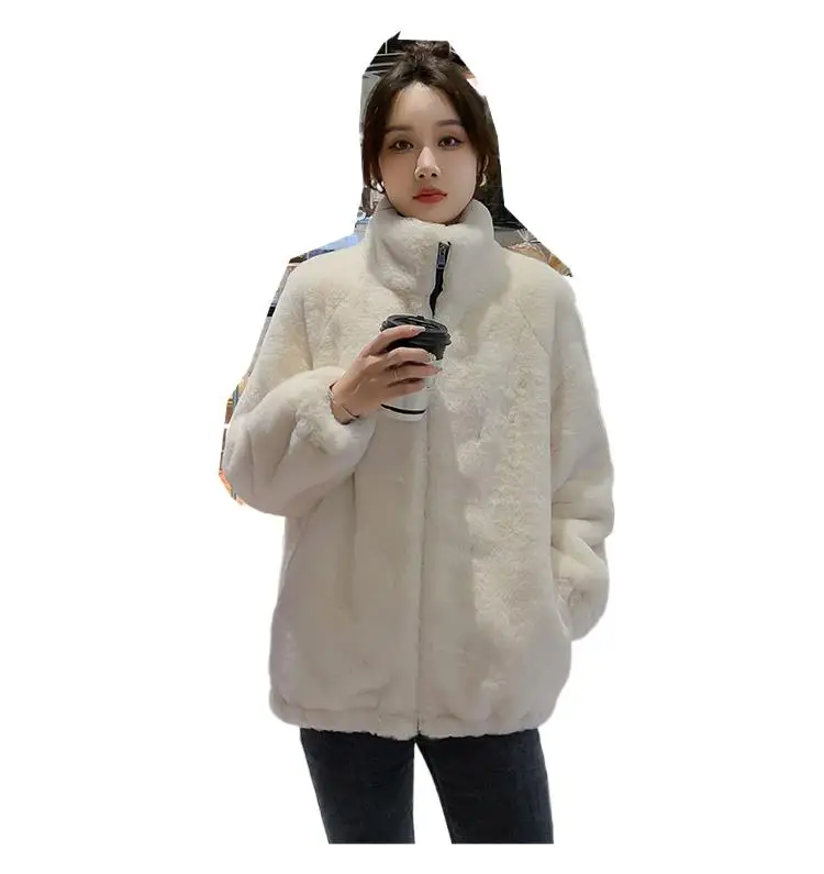 

Women's Rex Rabbit Fur Faux Fur Coat Winter Fashion New Style