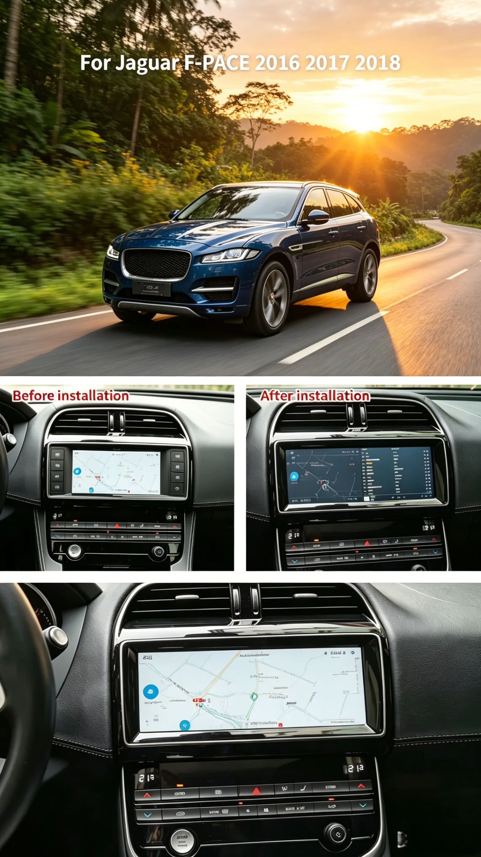 10.25Inch Android 15 Screen For Jaguar XE XEL F-PACE 2016-2019 Car Radio GPS Stereo Multimedia Video Player Head Unit CarPlay