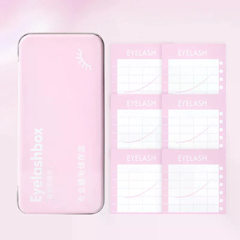 Empty Magnetic Fake Eyelash Storage Box With 6 Diskettes False Eyelash Holder Case Container Travel Pallet Lash Holder