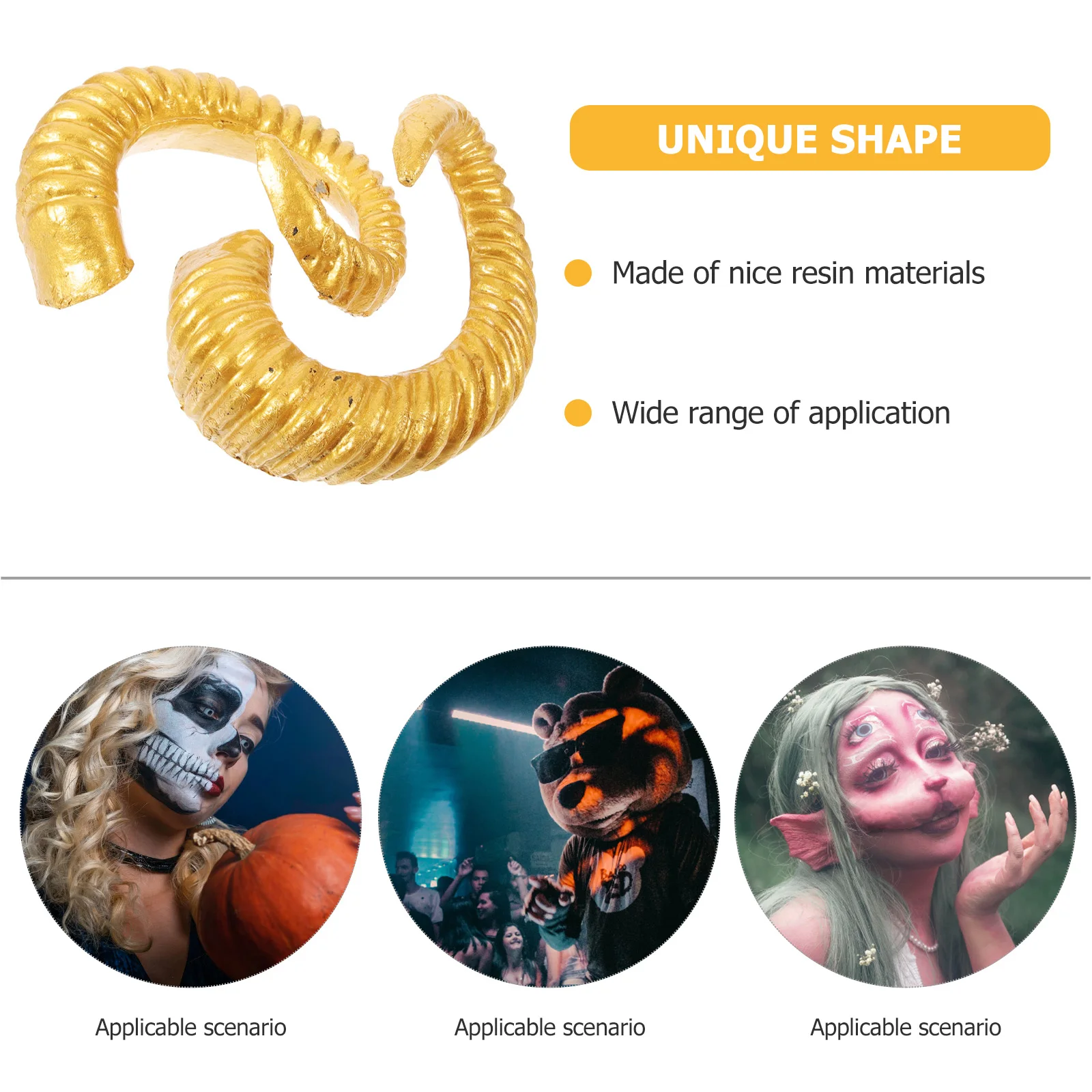 

Golden Horn Headdress Headband Cosplay Artificial Sheep Horns Halloween Costume Headbands