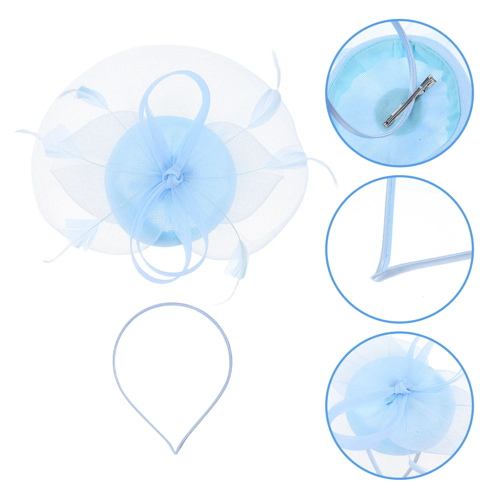 

Сетчатая повязка на голову Fascinator для свадьбы, женский легкий декоративный головной убор для чаепития, аксессуар для волос