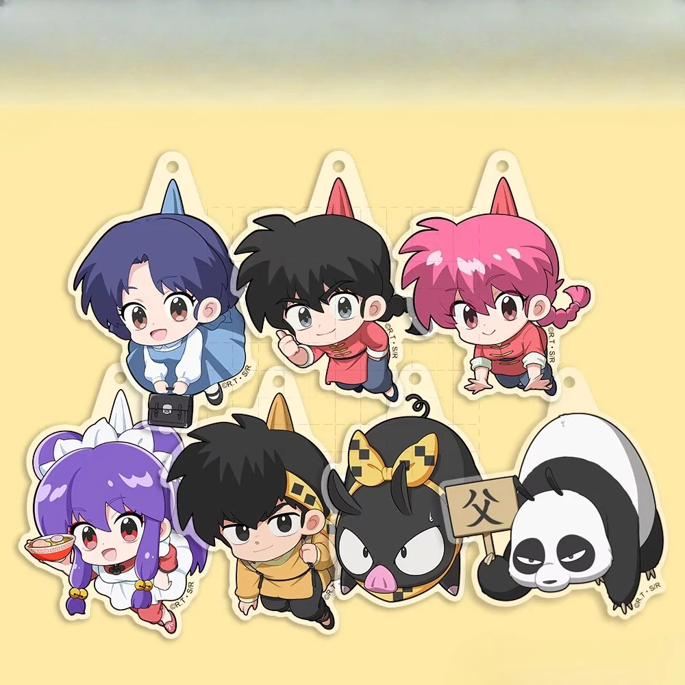 

Game Hibiki Ryoga Shampoo Kuonji Ukyou Tendou Akane Keychain Doll Anime Acrylic Keyring Pendant for Gift