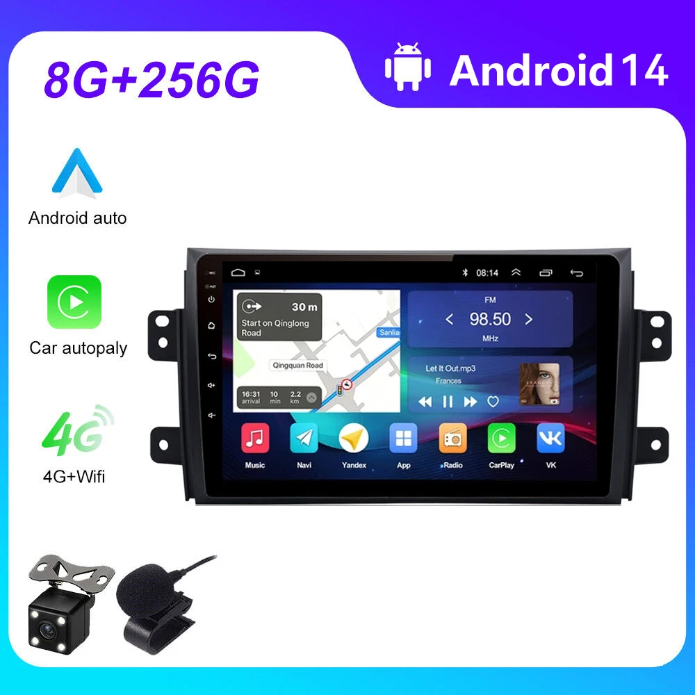 

Android 14 Radio For Suzuki SX4 2006-2013 For Fiat Sedici 2005-2014 Carplay Android Auto Car Multimedia GPS 2din autoradio dsp