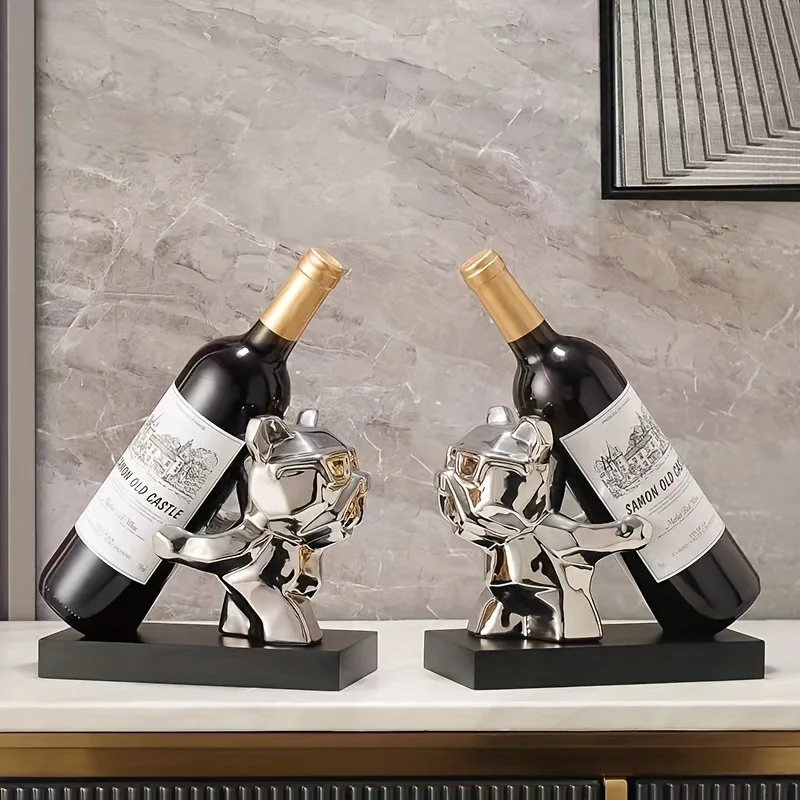 Animal Dog Wine Rack Statue Luxury High-end Living Room Home Decoration Dining Area TV Cabinet Wine