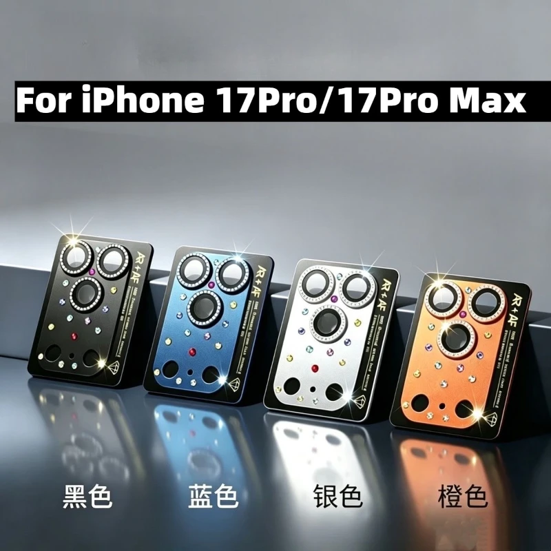 Full Coverage Diamonds  Frame Matte Screen Protector and Camera Lens Film For iPhone Duo 18 Pro Max 17 Pro Max Air Thin Guard