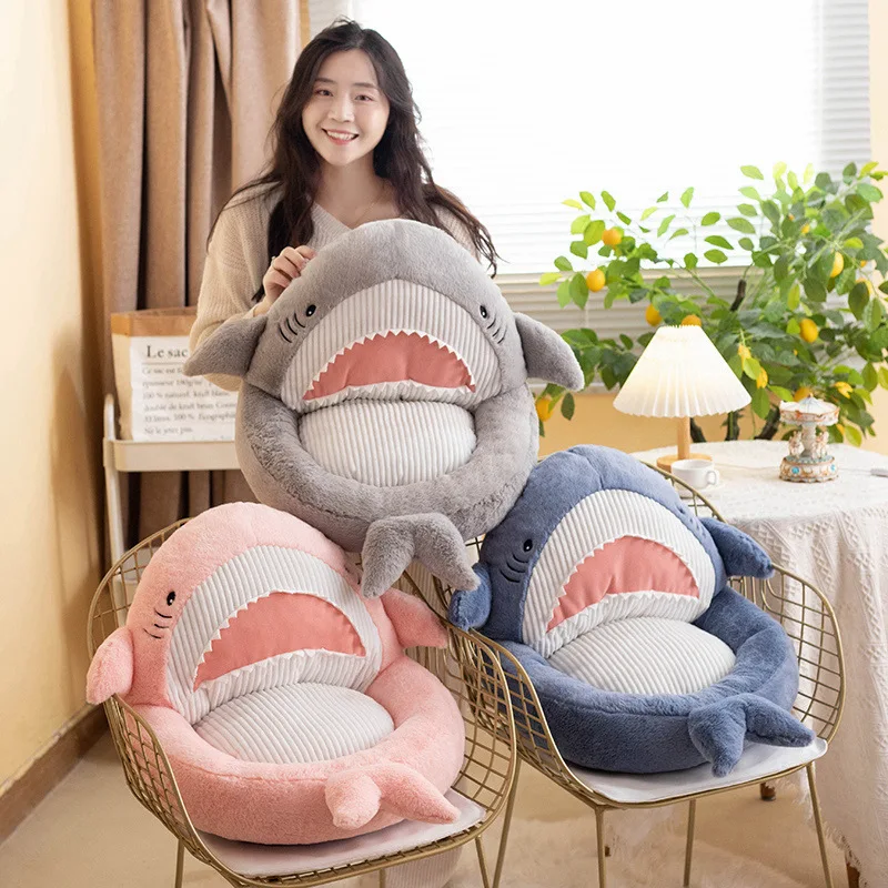 

Cartoon Shark Seat Cushion Plush Toy Stuffed Soft Shiba Inu Panda Rabbit Sofa Cushion Bay Window Pillow Nice Gift for Kids Girls