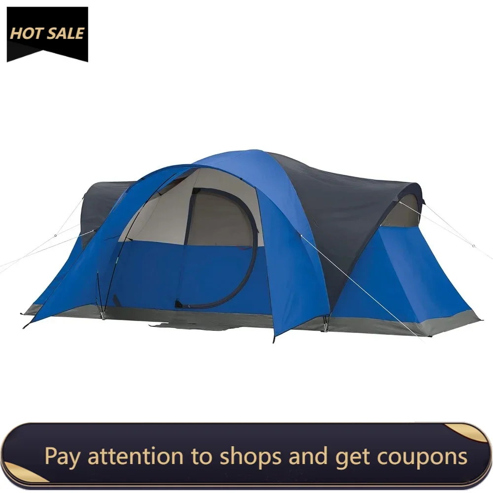 

Camping Tent，6/8 Person Family Tent with Included Rainfly，Carry Bag， Spacious Interior，Fits Multiple Queen Airbeds Freight free