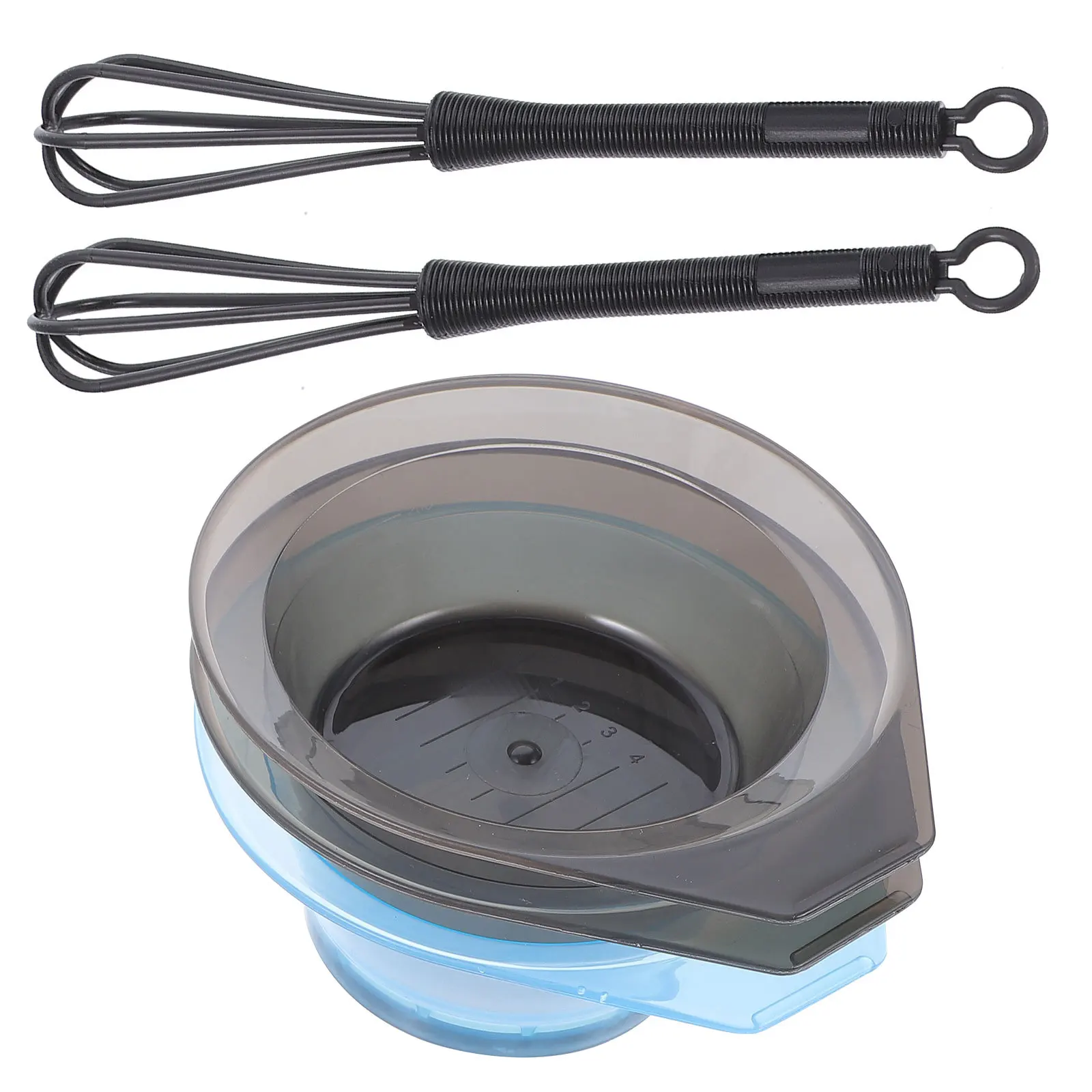 1 Set Hair Dye Bowl Kit Transparent Thickened Scale Design For Accurate Measurement Home Salon Use Hair Coloring Stirring Stick - Image 2