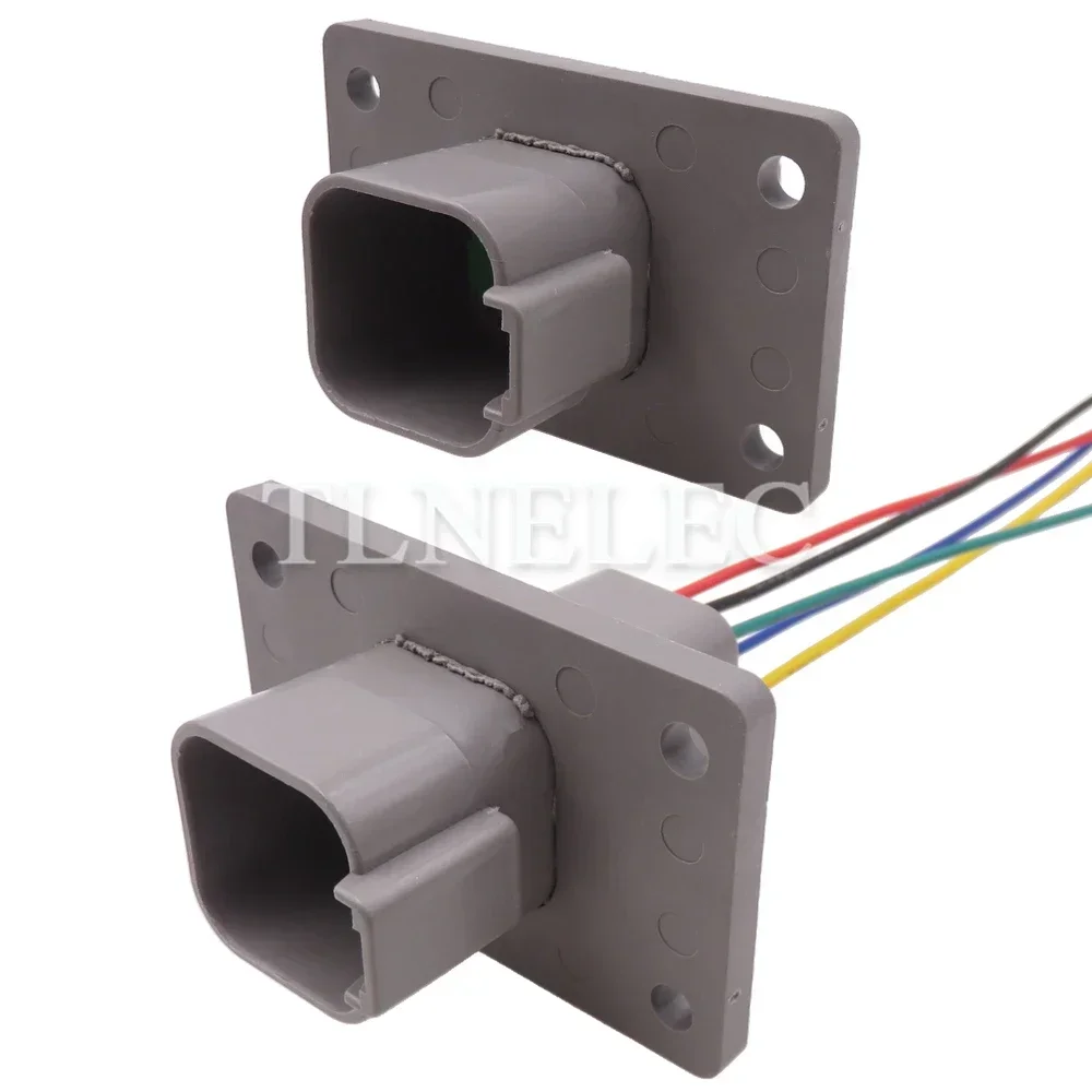 6 Pin Way Auto High Current Electrical Socket With Wires Car Wire Cable Connector With Fixed Flange DT04-6P-L012