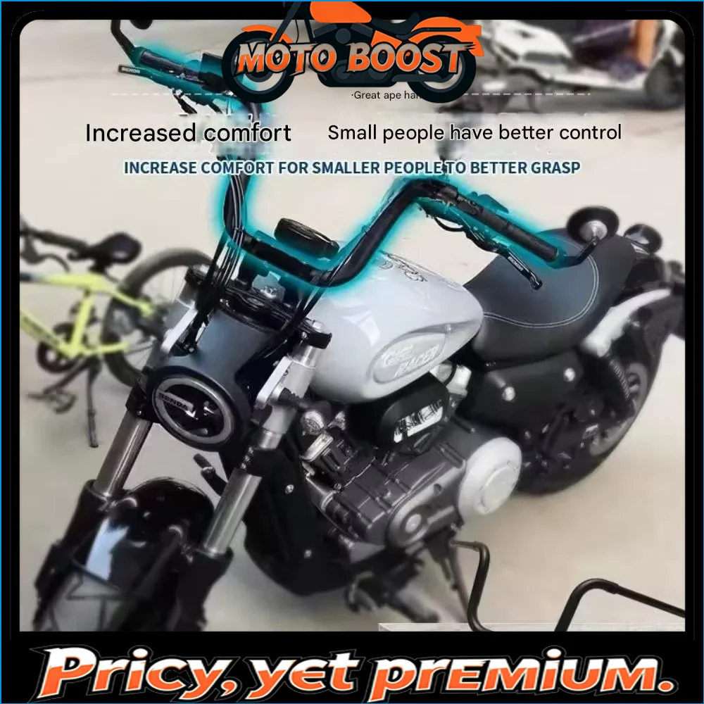 For Benda BD300 Chinchilla 300 Dedicated High Rise Custom Club Style Drag Handlebar with Extended Cable for Motorcycle