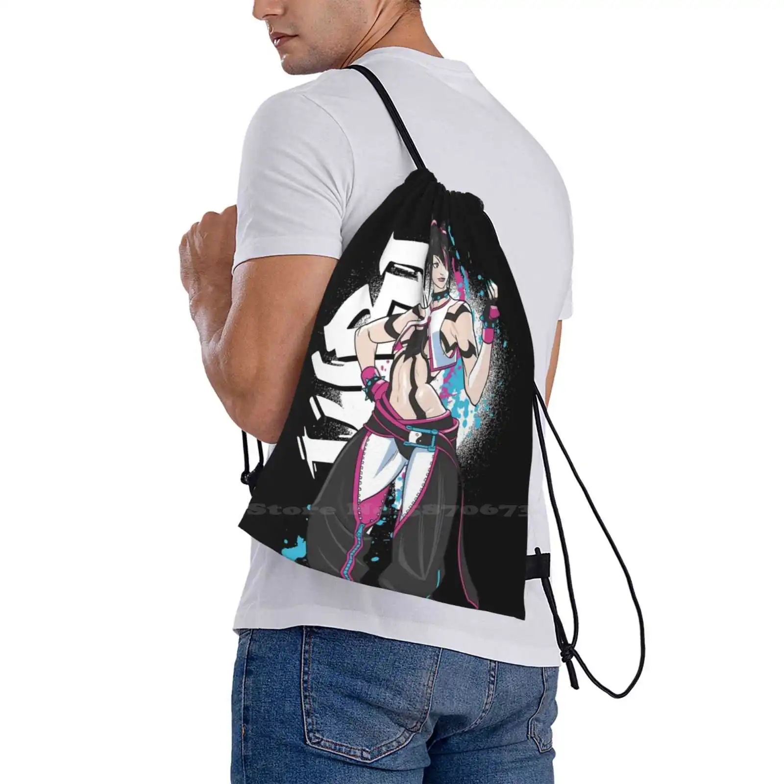 Sac à dos d'école pour ordinateur portable, sac de voyage, mode de rue, Juri Chun Li Chunmovies 6 Sf6 Ryu 2 Ii Hadouken Balrog Vega Akuma Blanka Cammy