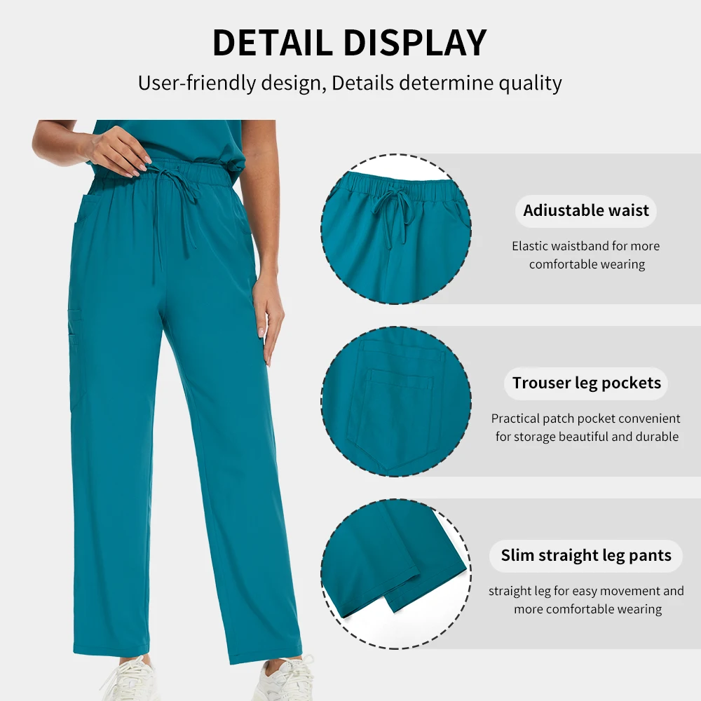 Medizinische OP-Uniformen für Damen, schnell trocknend, für die Tierpflege, Arbeitskleidung, Arzt-Peeling-Sets, kurzärmelig, elastisches Oberteil, Hosen-Set, Krankenschwester-Peeling