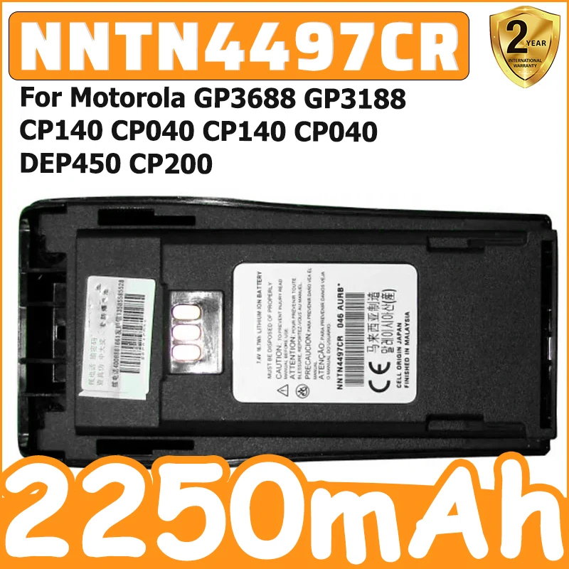 NNTN4497CR/DR  2250mAh Li-ion Battery For Motorola GP3688 GP3188 CP140 CP040 CP140 CP040 DEP450 CP200 Radio Accessory