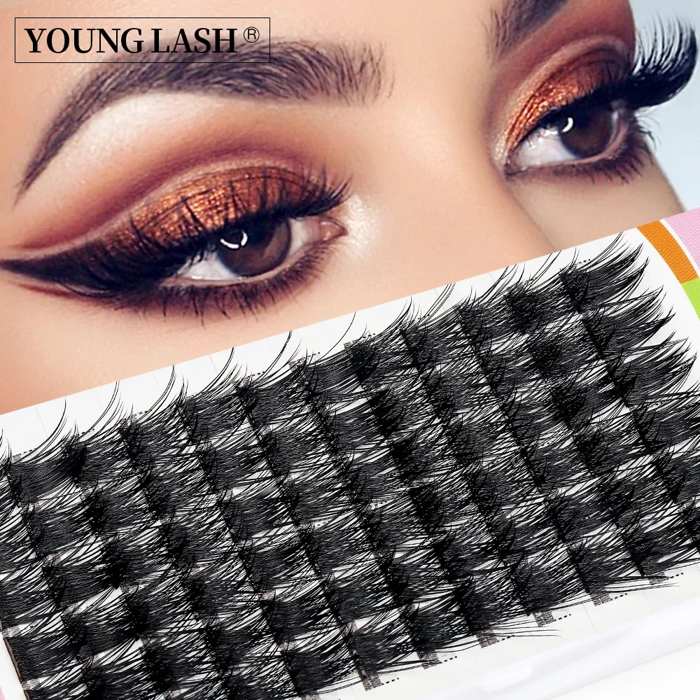 YOUNG LASH  Russian C  D Curl 72Volume Eyelashes  Segments Natural DIY Clusters Eyelashes Extensions Individual  Lashes