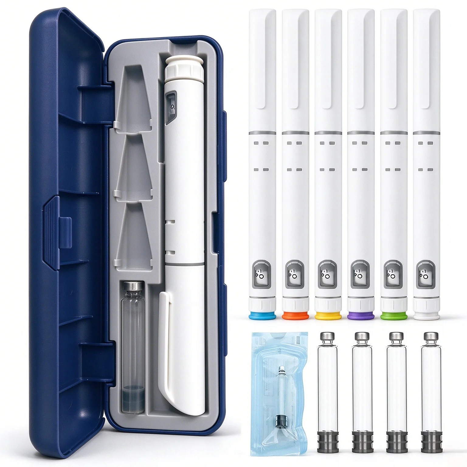 3ml 60U Multi Colour Disposable Injection Pen Kit - Automatic Portable Peptide Tattoo Magic Pen with Empty Glass Cartridges