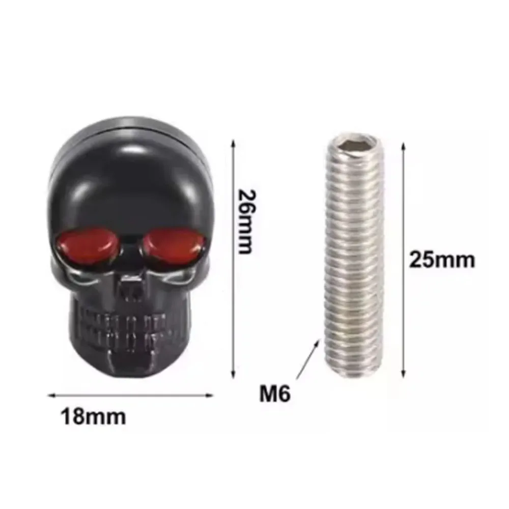 1pcs Skull Red Eye Bolts Screws Universal License Plate Tag Frame Windshield Motorcycle car modification required