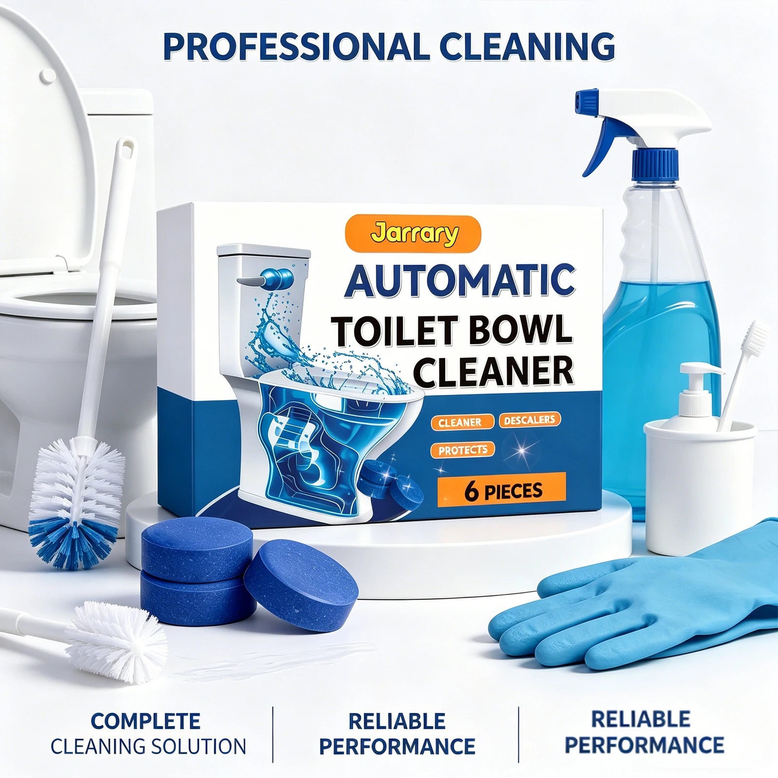 Automatic Toilet Cleaner Removing Urinary Scale Reducing Odors Long-Lasting Fragrance Freshing Toilet Cleaning Tablet Descaler