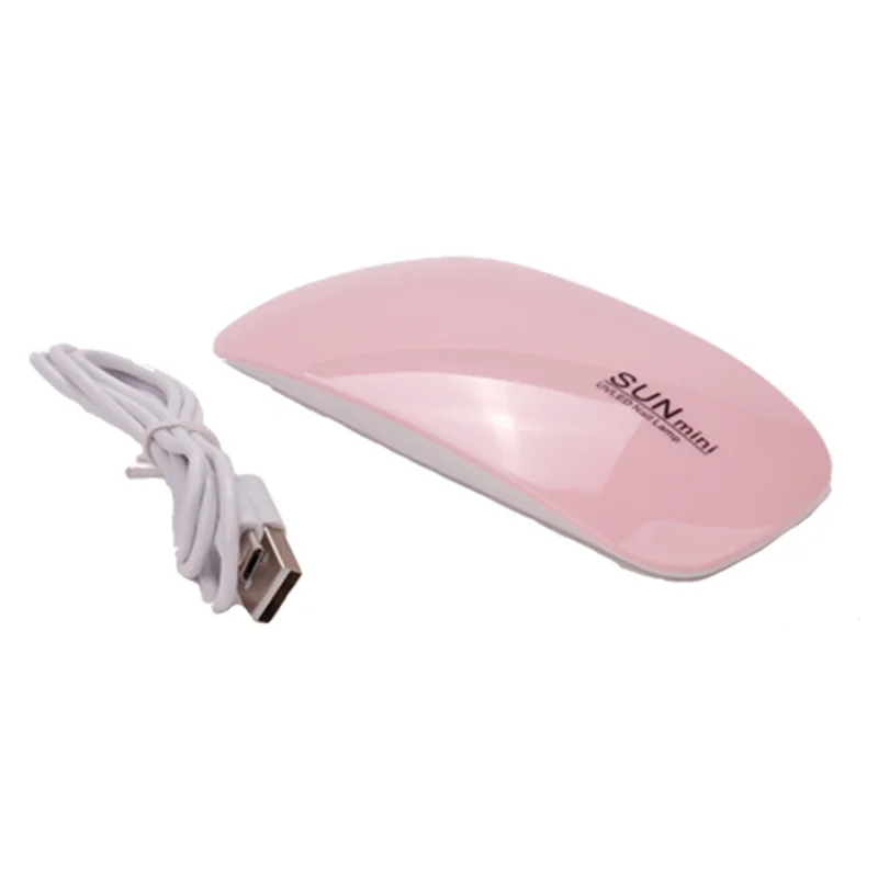 Mini secador de uñas portátil, lámpara UV, 6 LED, barniz de pulido con Cable USB, 6W, Máquina secadora de manos única, herramientas profesionales de manicura