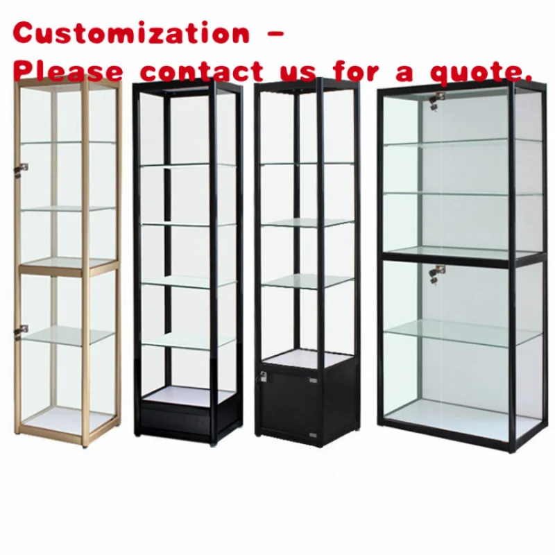 

custom.Factory Custom Commercial Display Modern Design Glass Tower Aluminum Frame Display Cabinet