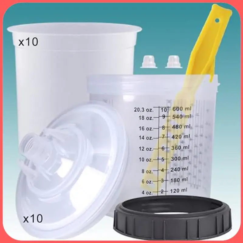 

Disposable Paint Sprayer Mixing Cup Set Kit For Automotive Paintgun, HVLP Paint Spray Paint Gun20 Ounce (600Ml) Kit