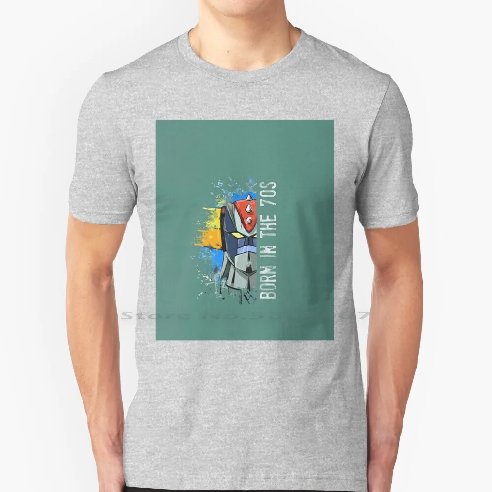 Ufo Robot-Born In The Seventies T Shirt 100% Cotton Goldrake Grendizer Uforobot Actarus Daisukeumon Jeeg Jeegrobot Robot