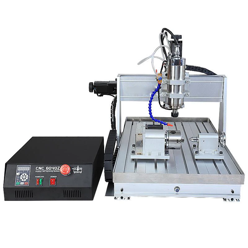 Router 6040 VFD 2.2KW 4 axis mini lathe water tank USB port CNC Milling Machine