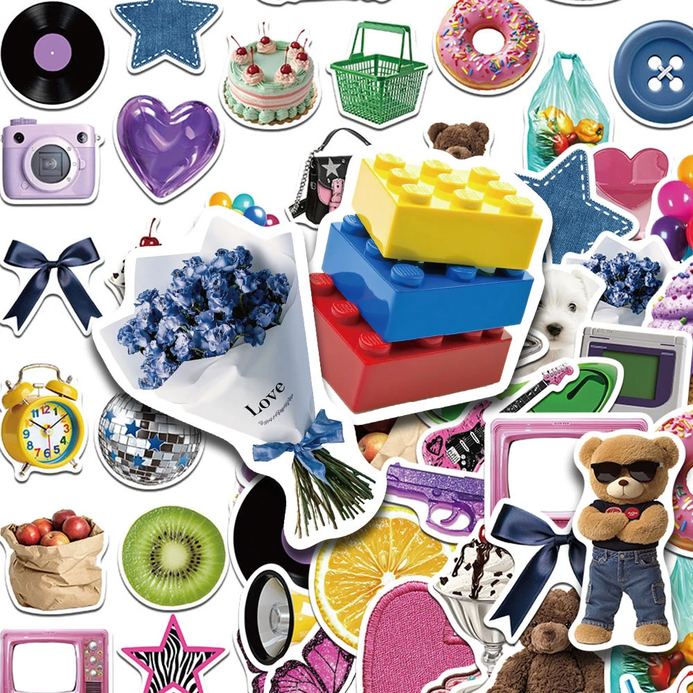 

10/30/50pcs INS Style Cute Cartoon Y2K Stickers Aesthetic Kid Decals Toy Decorative Suitcase Luggage Phone Car Retro PVC Sticker