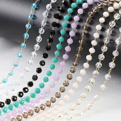 1meter Colorful Beads Beaded Chain Glass Crystal Beads Necklace Chain Accessories for Jewelry Making Components Crafts DIY