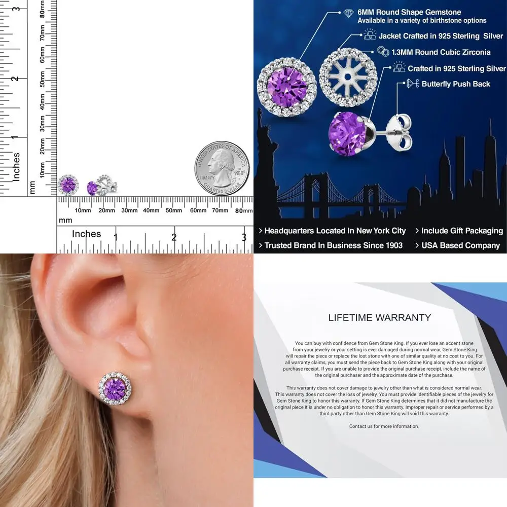 

Серьги-гвоздики с круглыми камнями 6 мм из серебра 925 пробы для женщин или мам