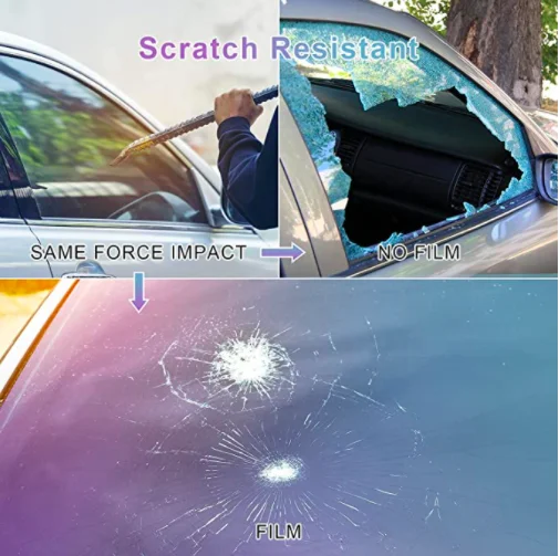 Camaleonte Pellicola per vetri Fotocromatici Tinta per auto UV 99% 1.52x30m Camaleonte Arcobaleno Finestra per auto Solare Rosso Camaleonte Tinta