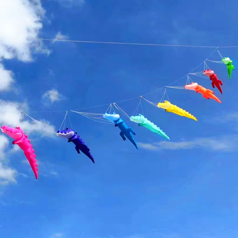 Large Crocodile kite flying string line soft kites pilot inflatable kites weifang kites factory ripstop fabric Kevlar Air bounce
