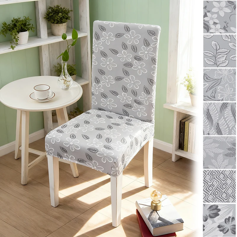 

Luxury Jacquard Stretch Chair Cover 3D Printed Flower Spill Proof Full Coverage Elastic Slipcovers for Banquet Dining Room Chair