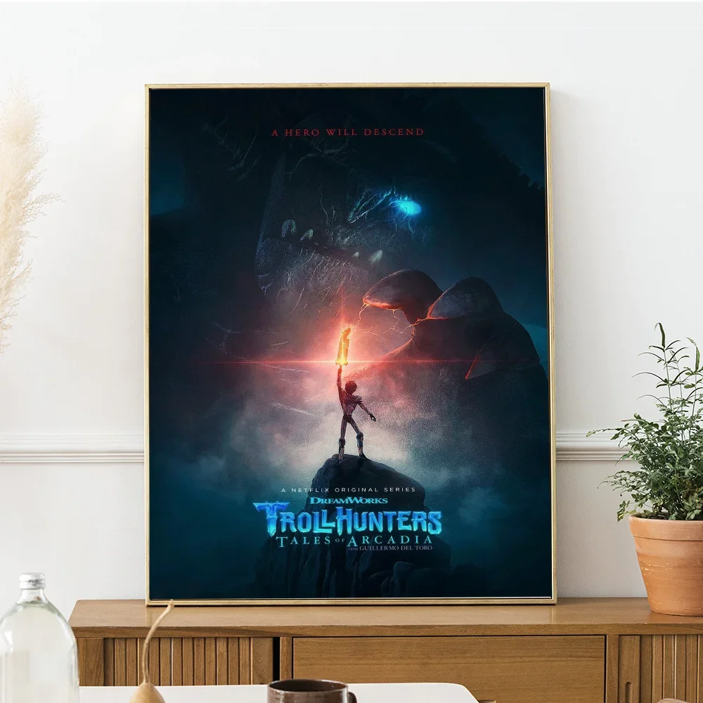 Anime Trollhunters Movie Movie Sticky Posters Retro Kraft Paper Sticker DIY Room Bar Cafe Aesthetic Art Wall Painting