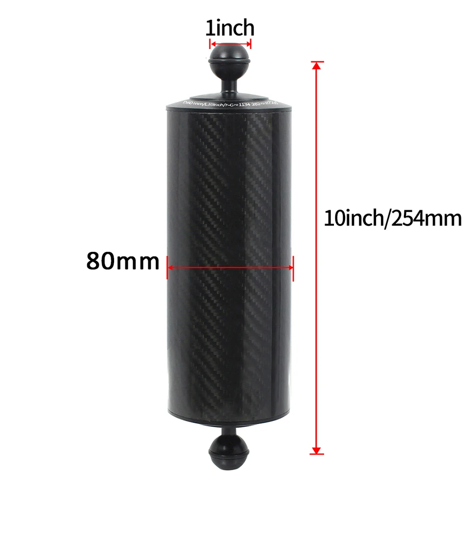 Dd60mm d80mm Unterwasser Kohle faser Float Auftriebs arm Dual 1 Zoll Kugelkopf Kamera Tauch schale 5/8/10/12 Zoll für DSLR-Halterung – Detail 21