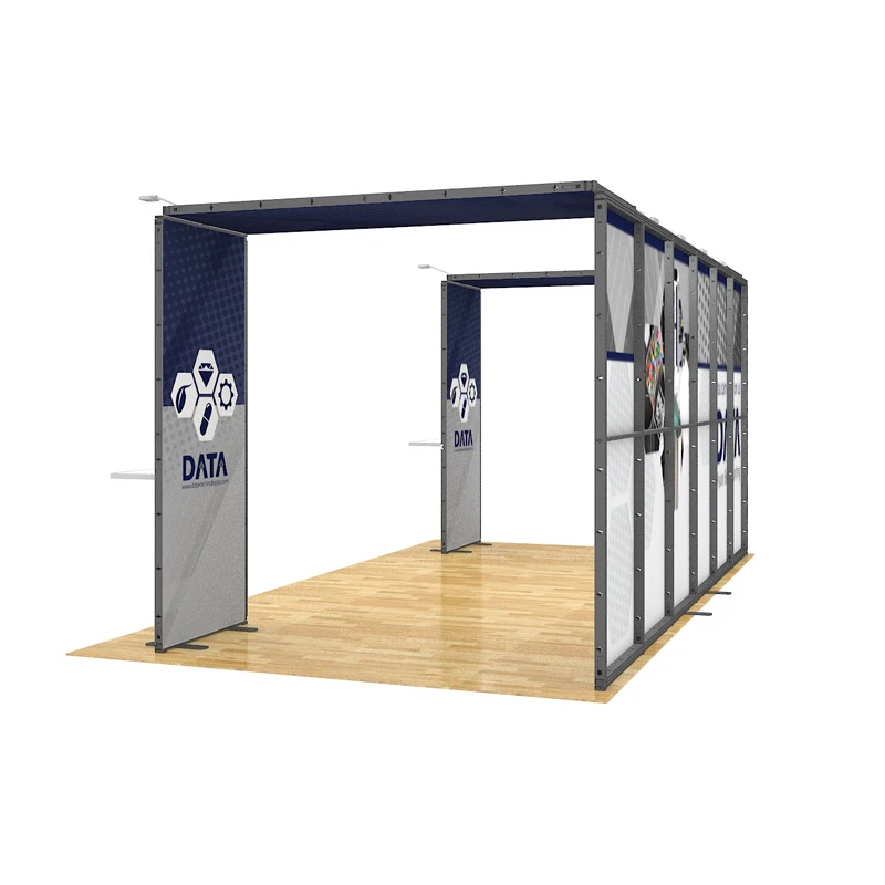 Quick Built Tool Free Reusable Expandable Size Aluminum Luxury 10x20 Exhibit Trade Show Exhibition Booth