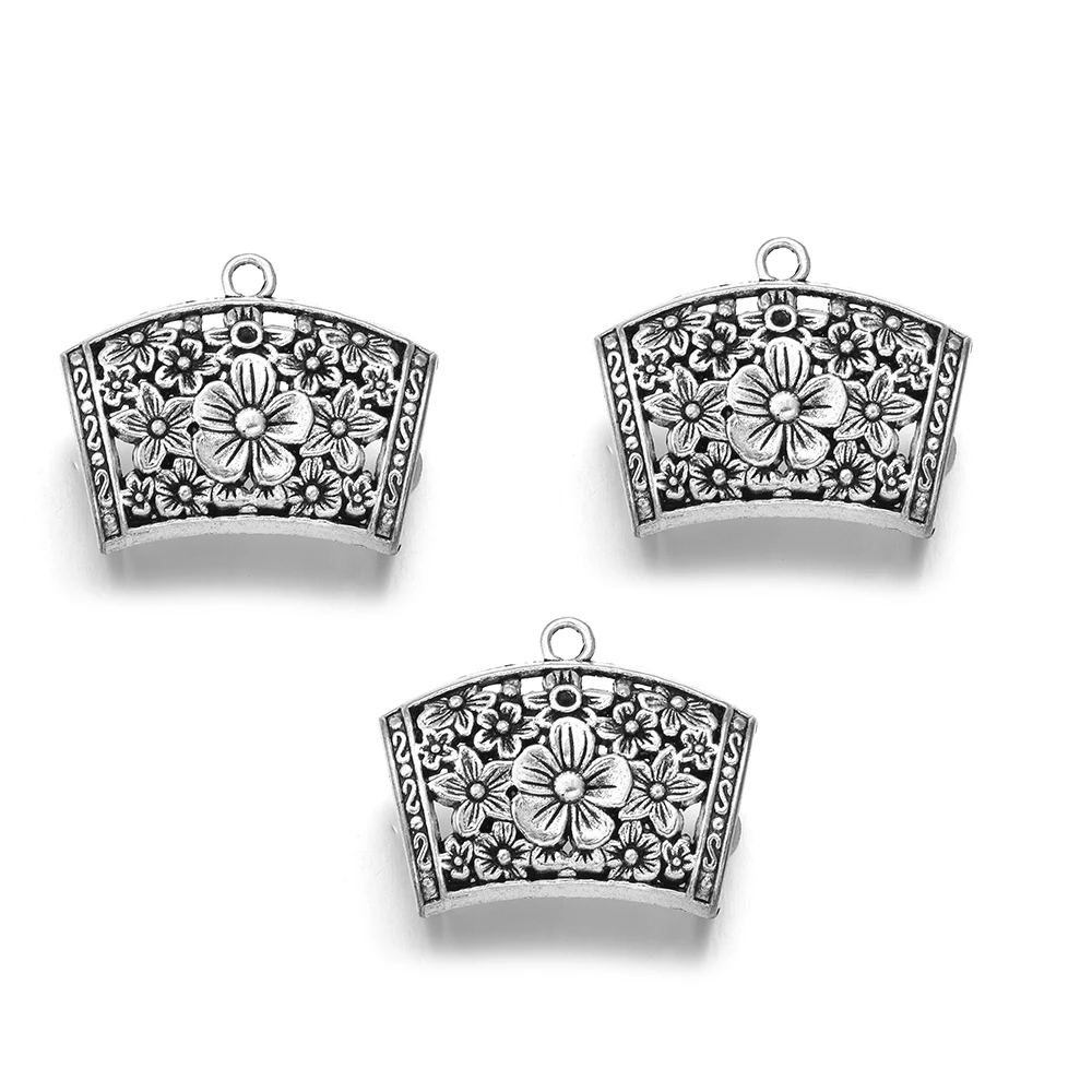 5 teile/los antike silberne Farbe hohlen Anhänger Charme für Schmuck machen DIY Halskette Armbänder Tasche Kleidung Charme Accessoires – Detail 7