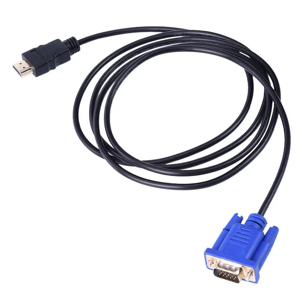 HDMI-compatible To VGA Cable Reliable Anti-interference Golden Plated HDMI-compatible Male To VGA Male Adapter For Desktop