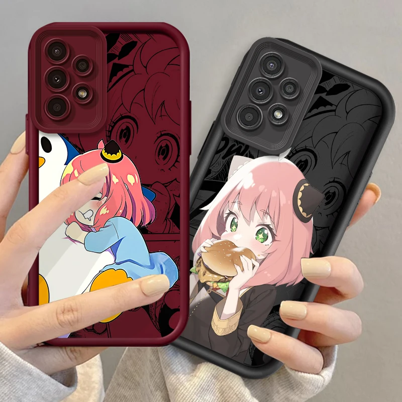 Kawaii Anime SPY×FAMILY Anya For Samsung A73 A71 A54 A53 A52 A51 A33 A32 A21S A14 A13 A12 A25 A04 A05 5G Eye Ladder Cover