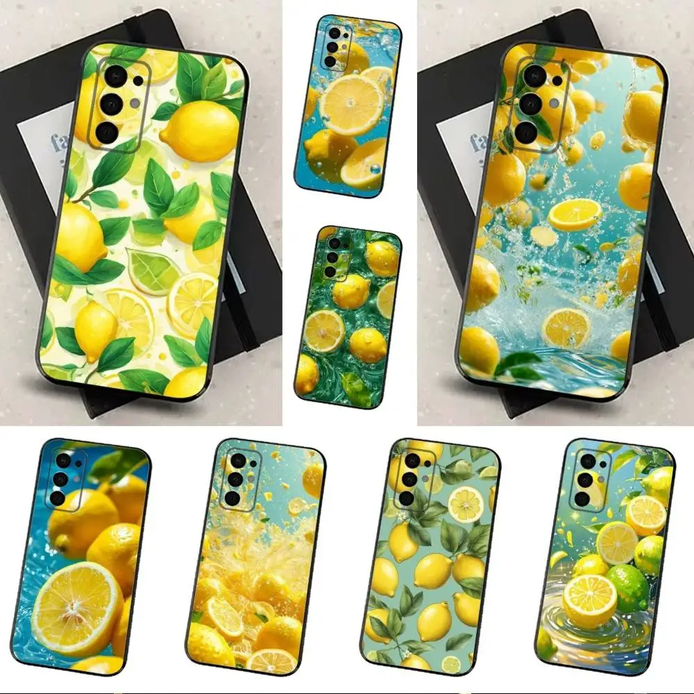 

Painting Art Fruit lemon Phone Case For Samsung Galaxy A13,A21s,A22,A31,A32,A52,A53,A71,A80,Soft Black Shell