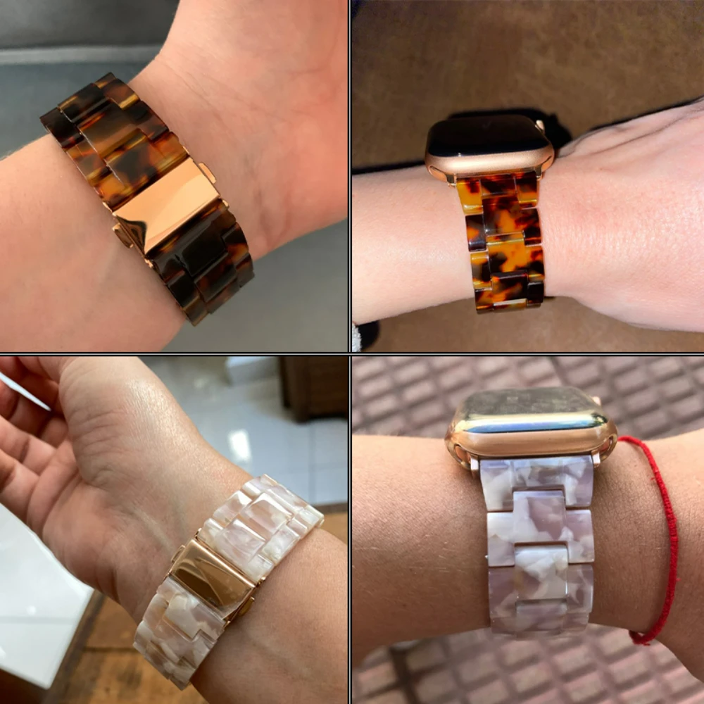 Resin Strap for Apple Watch Band 49mm 45mm 41mm 44mm40mm 42mm38mm Women Color Bracelet Wristband for iWatch Series Ultra 87654SE