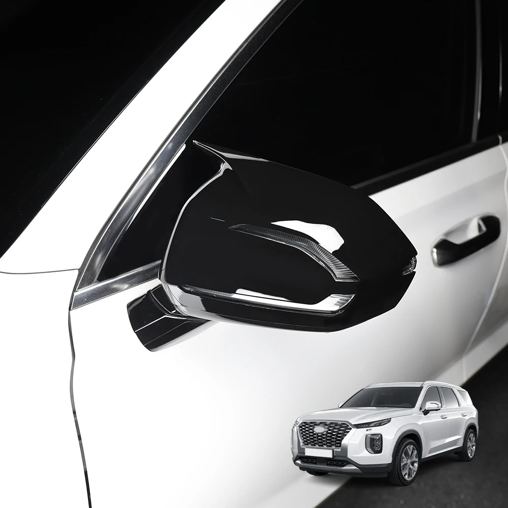 

Car Rear View Mirror Cover Side Mirror Trim Frame ABS Horn Style LHD RHD For Hyundai Palisade 2022-2025 Exterior Accessories