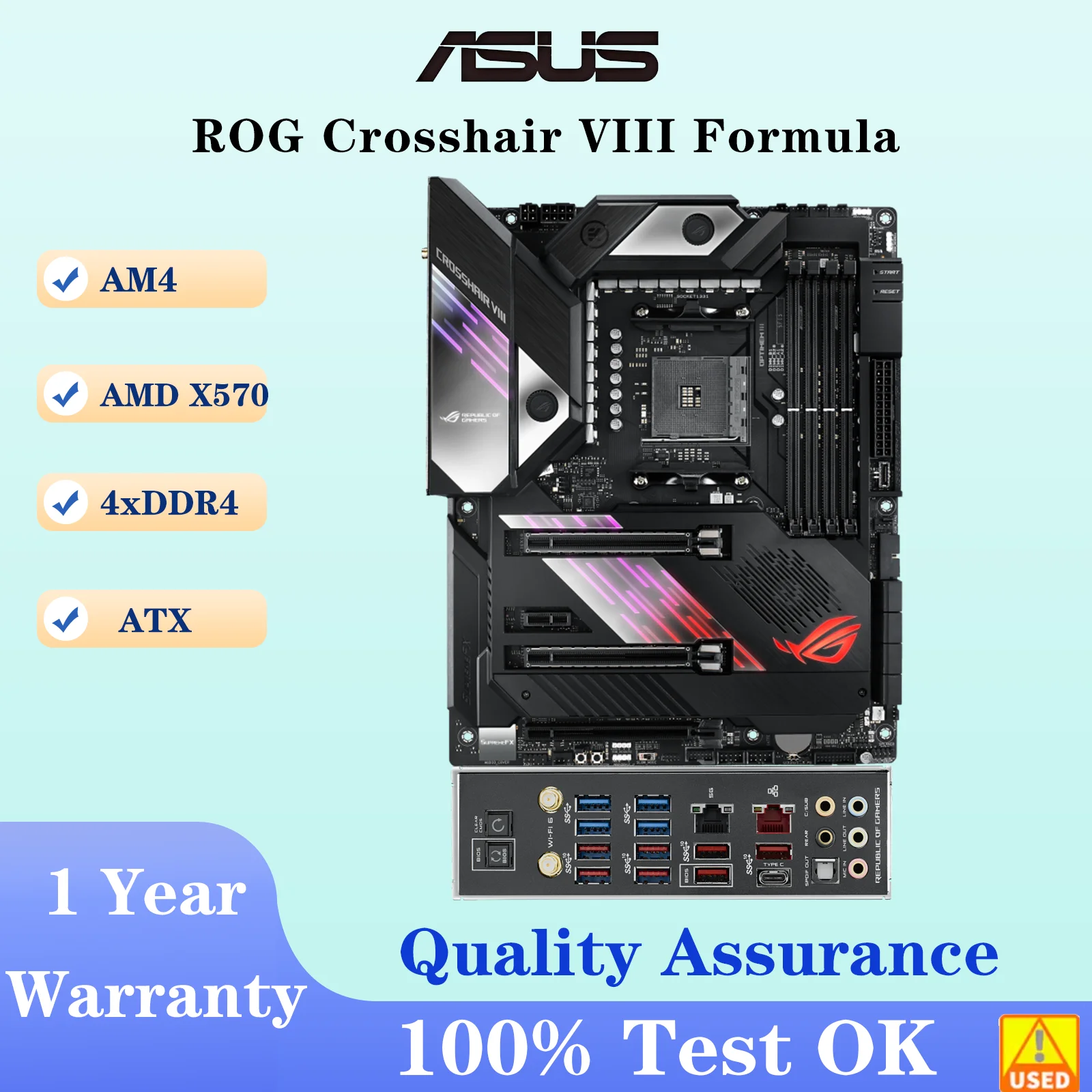 Placa Base ASUS ROG Crosshair VIII Formula, Socket AM4, CPU DDR4 4866(O.C) MHz, Chipset de Memoria X570, Placa Base ATX