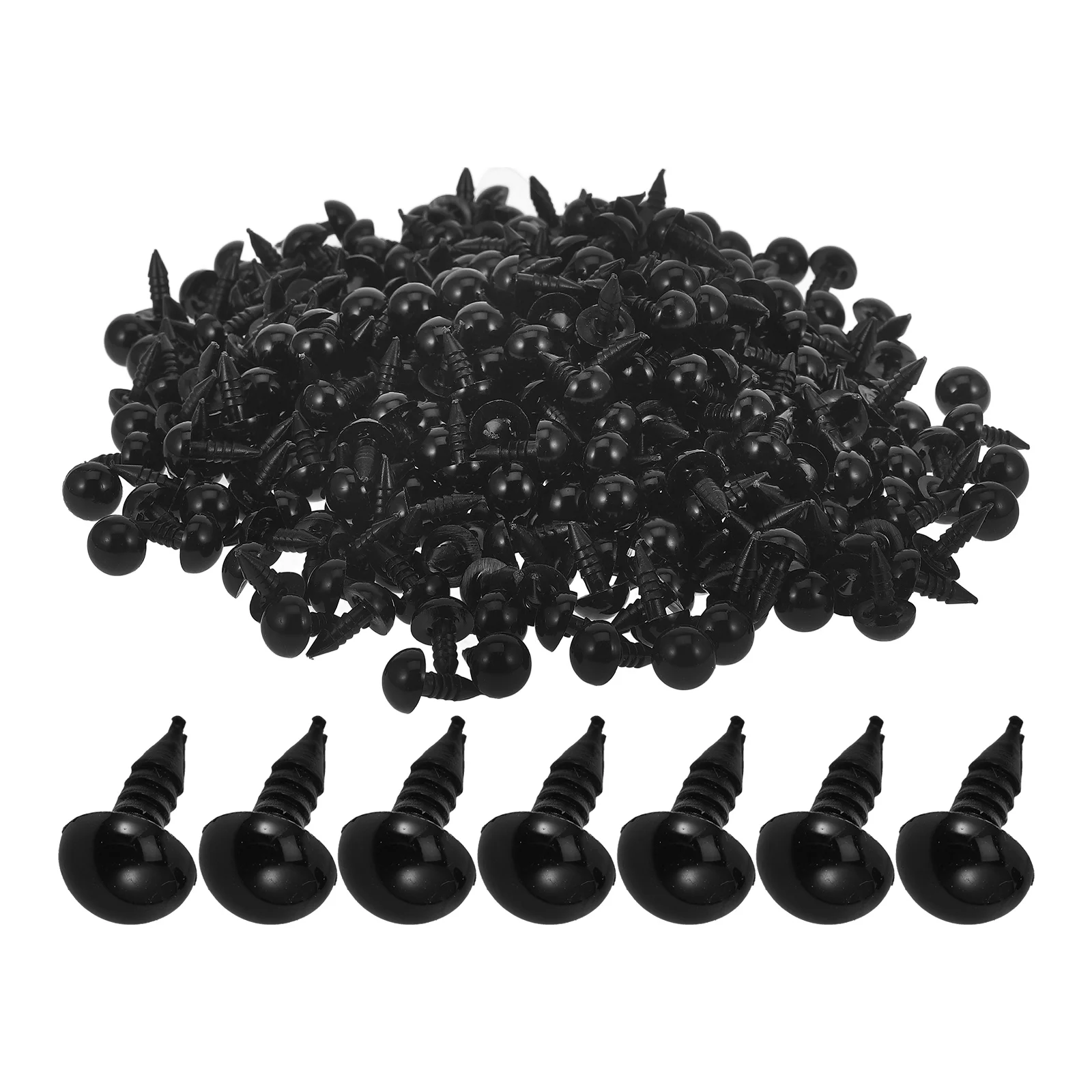 

200 Pairs Plastic Screw Eyes Vivid DIY Animal Crochet Black Safety for Toys