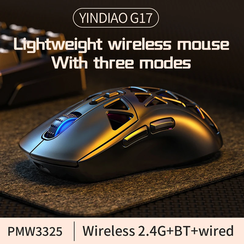 Mouse Hollow Lightweight PMW3325 Tri-mode Bluetooth Wireless  Gaming Portable Laptop Desktop Tablet