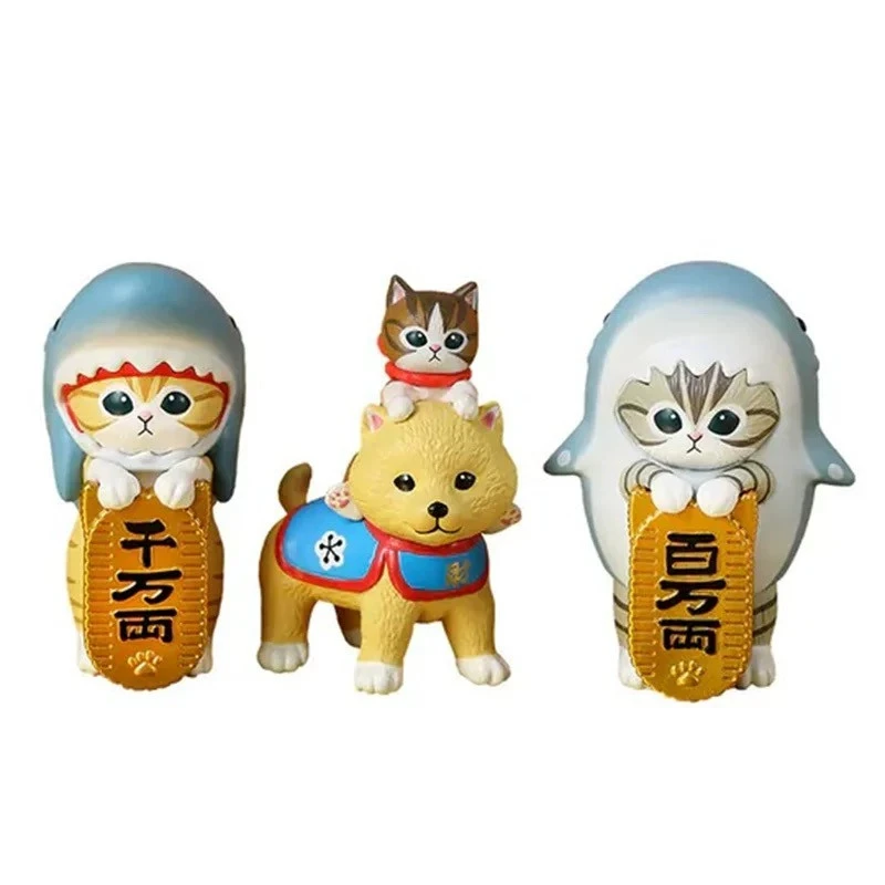 

Подлинная глухая коробка Mofusand Kawaii Shark Cat Maneki-Neko Shiba Inu, аниме, мультяшный декор для рабочего стола, подарок на день рождения, детские модные игрушки