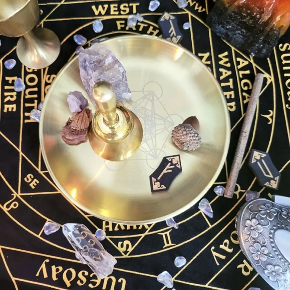 Oferta de pentagrama, soporte para ritual de Altar, plato de 14cm, cuenco de Altar duradero, portavelas multiusos de acero inoxidable para el hogar